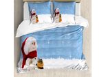 Abakuhaus Copripiumino Schneemann, Inverno-Natale, Antiacaro, Adatto A Chi Soffre Di Allergie, Con Federe, 155 Cm X 220 Cm - 80 X 80 Cm, Multicolore