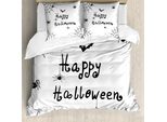 Abakuhaus Copripiumino Spider Web, Frohes Fest, Antiacaro, Adatto A Chi Soffre Di Allergie, Con Federe, 155 Cm X 220 Cm - 80 X 80 Cm, Bianco E Nero