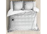 Abakuhaus Copripiumino Spider Web, Danger Cartoon, Antiacaro, Adatto A Chi Soffre Di Allergie, Con Federe, 155 Cm X 220 Cm - 80 X 80 Cm, Grigio, Nero, Bianco