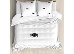 Abakuhaus Copripiumino Spider Web, Motivi Divertenti, Antiacaro, Adatto A Chi Soffre Di Allergie, Con Federe, 155 Cm X 220 Cm - 80 X 80 Cm, Bianco E Nero