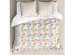 Abakuhaus Copripiumino Colorato, Acquerello Caramelle, Antiacaro, Adatto A Chi Soffre Di Allergie, Con Federe, 155 Cm X 220 Cm - 80 X 80 Cm, Multicolore