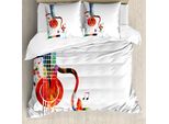 Abakuhaus Copripiumino Chitarra, Design Poligonale Musica, Antiacaro, Adatto A Chi Soffre Di Allergie, Con Federe, 155 Cm X 220 Cm - 80 X 80 Cm, Multicolore