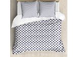 Abakuhaus Copripiumino Anker, Aquatic Moderne Sharks, Antiacaro, Adatto A Chi Soffre Di Allergie, Con Federe, 155 Cm X 220 Cm - 80 X 80 Cm, Indaco Bianco