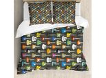 Abakuhaus Copripiumino Chitarra, Tema Musicale Archi, Antiacaro, Adatto A Chi Soffre Di Allergie, Con Federe, 155 Cm X 220 Cm - 80 X 80 Cm, Multicolore
