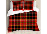 Abakuhaus Copripiumino A Quadri, Stile Tartan, Antiacaro, Adatto A Chi Soffre Di Allergie, Con Federe, 200 Cm X 200 Cm - 80 X 80 Cm, Multicolore