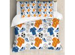 Abakuhaus Copripiumino Calcio, Abbigliamento Sportivo Scarpe, Antiacaro Adatto A Chi Soffre Di Allergie Con Federe, 155 Cm X 220 Cm - 80 X 80 Cm, Multicolore