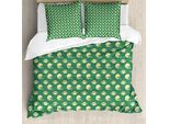 Abakuhaus Copripiumino American Football, Retro Balls, Antiacaro, Adatto A Chi Soffre Di Allergie, Con Federe, 155 Cm X 220 Cm - 80 X 80 Cm, Crema Verde