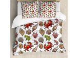 Abakuhaus Sea Shells Copripiumino, Gamberetti Marini, Antiacaro, Adatto A Chi Soffre Di Allergie, Con Federe, 155 Cm X 220 Cm - 80 X 80 Cm, Multicolore