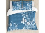 Abakuhaus Sea Shells Copripiumino, Fiori E Pesci, Antiacaro, Adatto A Chi Soffre Di Allergie, Con Federe, 155 Cm X 220 Cm - 80 X 80 Cm, Blu E Bianco