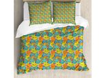 Abakuhaus Copripiumino Mohn, Motivo Floreale Ornamentale, Antiacaro, Adatto A Chi Soffre Di Allergie, Con Federe, 155 Cm X 220 Cm - 80 X 80 Cm, Multicolore