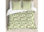 Abakuhaus Copripiumino Mela, Vintage Astratto Grunge, Antiacaro, Adatto A Chi Soffre Di Allergie, Con Federe, 200 Cm X 200 Cm - 80 X 80 Cm, Verde Oliva Verde Chiaro