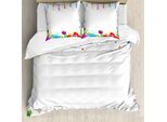 Copripiumino Abakuhaus Party, Palloncini, Antiacaro, Adatto A Chi Soffre Di Allergie, Con Federe, 200 Cm X 200 Cm - 80 X 80 Cm, Multicolore