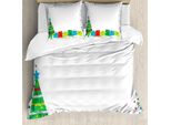 Copripiumino Abakuhaus Party, Natale Capodanno, Antiacaro, Adatto A Chi Soffre Di Allergie, Con Federe, 155 Cm X 220 Cm - 80 X 80 Cm, Multicolore