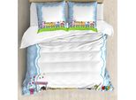 Copripiumino Abakuhaus Party, Zug-Kinder, Antiacaro, Adatto A Chi Soffre Di Allergie, Con Federe, 155 Cm X 220 Cm - 80 X 80 Cm, Multicolore