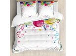Copripiumino Abakuhaus Party, Divertente, Antiacaro, Adatto A Chi Soffre Di Allergie, Con Federe, 200 Cm X 200 Cm - 80 X 80 Cm, Multicolore