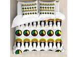 Abakuhaus Copripiumino Giamaicano, Reggae Colorato, Antiacaro, Adatto A Chi Soffre Di Allergie, Con Federe, 155 Cm X 220 Cm - 80 X 80 Cm, Multicolore