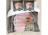 Abakuhaus Copripiumino Fantasia, Balcone Di Un Castello Medievale, Antiacaro E Anallergico, Con Federe, 155 Cm X 220 Cm - 80 X 80 Cm, Multicolore