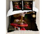 Abakuhaus Copripiumino Fantasia, Fata Mitica Fungo, Antiacaro Adatto A Chi Soffre Di Allergie Con Federe, 155 Cm X 220 Cm - 80 X 80 Cm, Multicolore