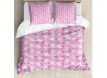 Abakuhaus Copripiumino Elefante, Girly Animali Felici, Antiacaro Adatto A Chi Soffre Di Allergie Con Federe, 155 Cm X 220 Cm - 80 X 80 Cm, Rosa Baby Blue