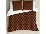 Abakuhaus Fleur De Lis Copripiumino, Arancione Araldico, Antiacaro, Adatto A Chi Soffre Di Allergie, Con Federe, 155 Cm X 220 Cm - 80 X 80 Cm, Indaco Arancione
