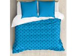 Abakuhaus Copripiumino Fleur De Lis, Linee Diagonali, Antiacaro, Adatto A Chi Soffre Di Allergie, Con Federe, 155 Cm X 220 Cm - 80 X 80 Cm, Blu Scuro