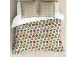 Abakuhaus Copripiumino Gufi, Allegro Cartoon Aborigeni, Antiacaro Adatto A Chi Soffre Di Allergie Con Federe, 200 Cm X 200 Cm - 80 X 80 Cm, Multicolore