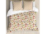 Abakuhaus Copripiumino Gufi, Fiori Retrò Infantili, Antiacaro, Adatto A Chi Soffre Di Allergie, Con Federe, 200 Cm X 200 Cm - 80 X 80 Cm, Multicolore