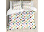 Abakuhaus Copripiumino Con Gufi, Segni E Puntini, Antiacaro, Adatto A Chi Soffre Di Allergie, Con Federe, 200 Cm X 200 Cm - 80 X 80 Cm, Multicolore