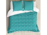 Abakuhaus Copripiumino Turchese, Ispirazione Marocchina, Antiacaro, Adatto A Chi Soffre Di Allergie, Con Federe, 155 Cm X 220 Cm - 80 X 80 Cm, Turchese Blu Scuro