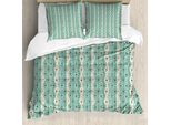 Abakuhaus Copripiumino Turchese, Pois Tradizionali, Antiacaro, Adatto A Chi Soffre Di Allergie, Con Federe, 155 Cm X 220 Cm - 80 X 80 Cm, Turchese-Marrone-Crema