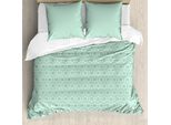 Abakuhaus Copripiumino Turchese, Monochrome Raum, Antiacaro, Adatto A Chi Soffre Di Allergie, Con Federe, 155 Cm X 220 Cm - 80 X 80 Cm, Menta Bianco Crema