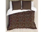 Abakuhaus Copripiumino Marrone E Blu, Motivo A Cerchi, Antiacaro, Adatto A Chi Soffre Di Allergie, Con Federe, 155 Cm X 220 Cm - 80 X 80 Cm, Marrone Azzurro