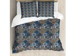 Abakuhaus Copripiumino Marocchino, Flora, Antiacaro, Adatto A Chi Soffre Di Allergie, Con Federe, 155 Cm X 220 Cm - 80 X 80 Cm, Multicolore