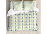 Abakuhaus Copripiumino Marocchino, Stile Orientale Retrò Folk, Antiacaro, Adatto A Chi Soffre Di Allergie, Con Federe, 200 Cm X 200 Cm - 80 X 80 Cm, Blu Pallido Giallo