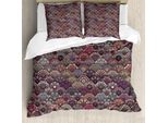 Abakuhaus Copripiumino Marocchino, Mandala Retrò Elaborato, Antiacaro, Adatto A Chi Soffre Di Allergie, Con Federe, 155 Cm X 220 Cm - 80 X 80 Cm, Multicolore