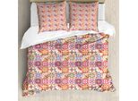 Abakuhaus Copripiumino Marocchino, Motivo Di Ispirazione Italiana, Antiacaro, Adatto A Chi Soffre Di Allergie, Con Federe, 155 Cm X 220 Cm - 80 X 80 Cm, Multicolore