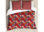 Abakuhaus Set Copripiumino Marocchino Per Letti Matrimoniali, Ondulato Orientale Naturale, Antiacaro, Adatto A Chi Soffre Di Allergie, Con Federe, Multicolore