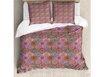 Abakuhaus Copripiumino Marocchino, Ispirato Alla Natura, Curvilineo, Antiacaro, Adatto A Chi Soffre Di Allergie, Con Federe, 155 Cm X 220 Cm - 80 X 80 Cm, Multicolore