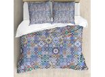 Abakuhaus Copripiumino Marocchino, Motivo A Quadrati, Antiacaro, Adatto A Chi Soffre Di Allergie, Con Federe, 155 Cm X 220 Cm - 80 X 80 Cm, Multicolore