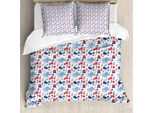 Abakuhaus Copripiumino Leuchtturm, Motivo Animale Shell, Antiacaro, Adatto A Chi Soffre Di Allergie, Con Federe, 155 Cm X 220 Cm - 80 X 80 Cm, Blu, Rosso, Bianco