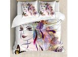 Abakuhaus Copripiumino Fee, Farfalle Con Ragazza, Antiacaro, Adatto A Chi Soffre Di Allergie, Con Federe, 200 Cm X 200 Cm - 80 X 80 Cm, Multicolore