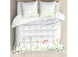 Abakuhaus Green Flower Copripiumino, Wildlife Rustic, Antiacaro, Adatto A Chi Soffre Di Allergie, Con Federe, 200 Cm X 200 Cm - 80 X 80 Cm, Multicolore
