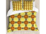 Abakuhaus Set Copripiumino Mandala Per Letti Matrimoniali, Giallo Vivace Arabo, Antiacaro, Adatto A Chi Soffre Di Allergie, Con Federe, Giallo Nero Rubino