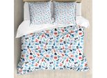 Abakuhaus Copripiumino Jazz Music, Banda Retrò, Antiacaro, Adatto A Chi Soffre Di Allergie, Con Federe, 155 Cm X 220 Cm - 80 X 80 Cm, Blu, Rosso, Grigio
