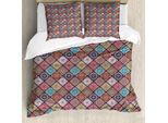 Abakuhaus Copripiumino Mandala, Fiori Colorati A Mosaico, Antiacaro, Adatto A Chi Soffre Di Allergie, Con Federe, 155 Cm X 220 Cm - 80 X 80 Cm, Multicolore