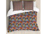 Abakuhaus Copripiumino Mandala, Motivi Astratti, Antiacaro, Adatto A Chi Soffre Di Allergie, Con Federe, 155 Cm X 220 Cm - 80 X 80 Cm, Multicolore