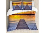 Abakuhaus Copripiumino See, Tramonto Sul Paterwoldsemeer, Antiacaro, Adatto A Chi Soffre Di Allergie, Con Federe, 200 Cm X 200 Cm - 80 X 80 Cm, Arancione, Blu, Grigio Umbra