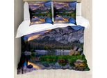 Abakuhaus Yosemite Copripiumino, Cime Idilliache, Antiacaro, Adatto A Chi Soffre Di Allergie, Con Federe, 155 Cm X 220 Cm - 80 X 80 Cm, Multicolore