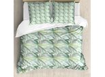 Abakuhaus Copripiumino Palme, Verde Verde, Antiacaro, Adatto A Chi Soffre Di Allergie, Con Federe, 155 Cm X 220 Cm - 80 X 80 Cm, Multicolore