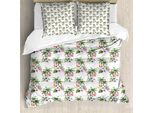 Abakuhaus Copripiumino Palme, Flamingo Hibiscus Kunst, Antiacaro, Adatto A Chi Soffre Di Allergie, Con Federe, 155 Cm X 220 Cm - 80 X 80 Cm, Multicolore